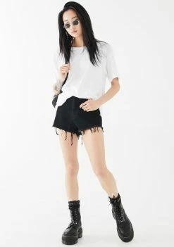 Momokrom Bottoms Acid Wash Mini Shorts