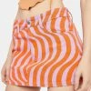 Momokrom Swirl Abstract Print Denim Mini Skirt 2 Momokrom Swirl Abstract Print Denim Mini Skirt