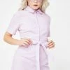 Momokrom Pink Zip-Up Tie Waist Romper