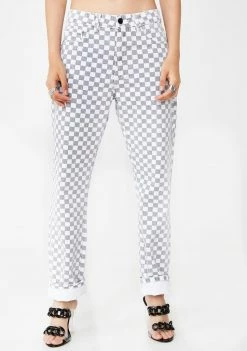 Momokrom Bottoms Checkered Skinny Jeans